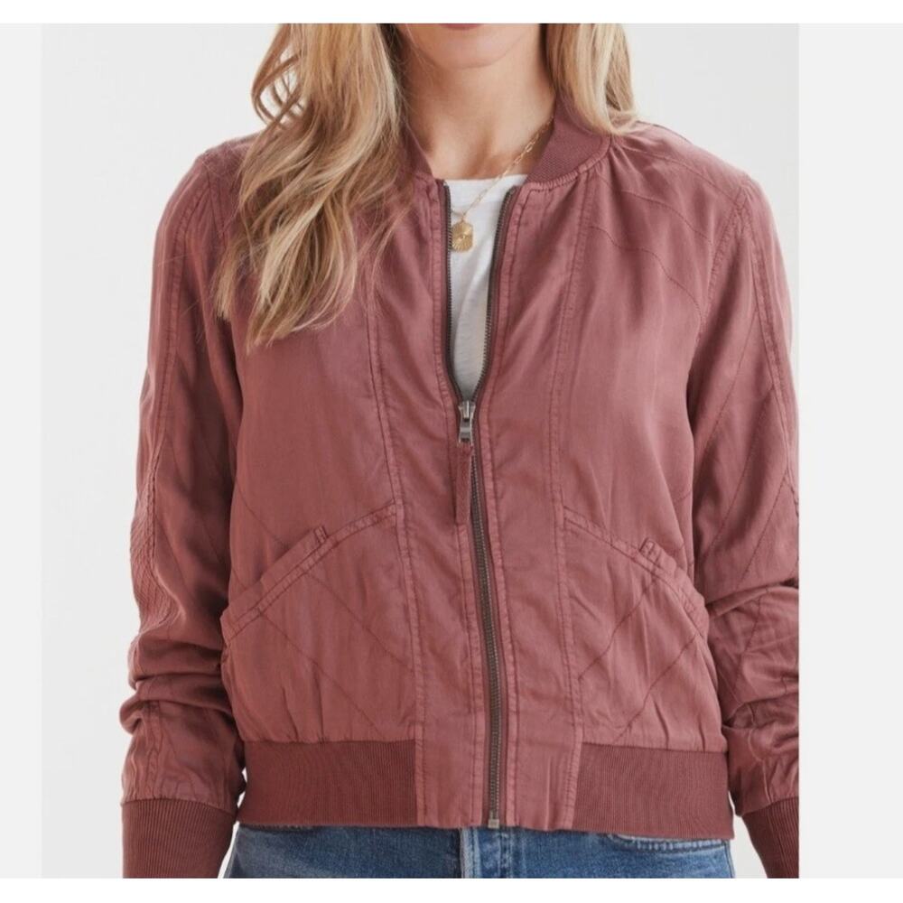 Anthropologie Marrakech 'Andi' Rose/Mauve Pink Lightweight Bomber Jacket | Sz M